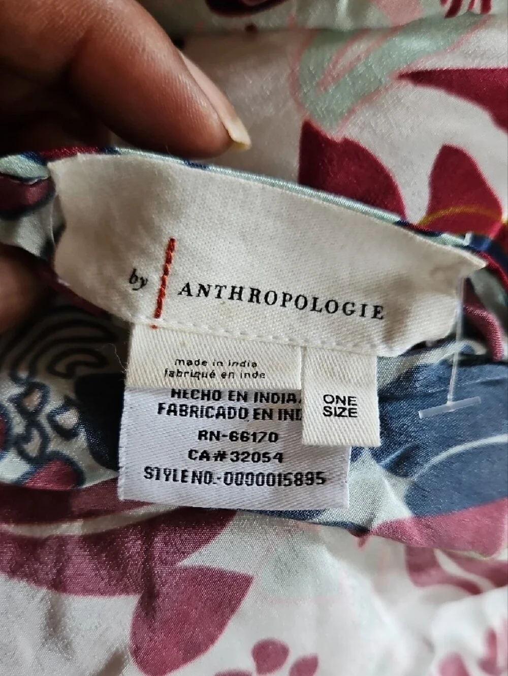 Anthropologie Bohemian Floral Cocoon Duster with Batwing Arms